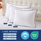 Goose Down Pillows Queen Size Set of 2, Luxury Hotel Collection Bed Pillow 2 Pack