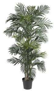 6.5FT Artificial Golden Cane Palm Tree, Fake Palm Tree with Three Realistic
