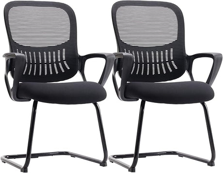 Office Sled Base Guest Chair, Mesh Computer Desk Chair with Lumbar Support Armr