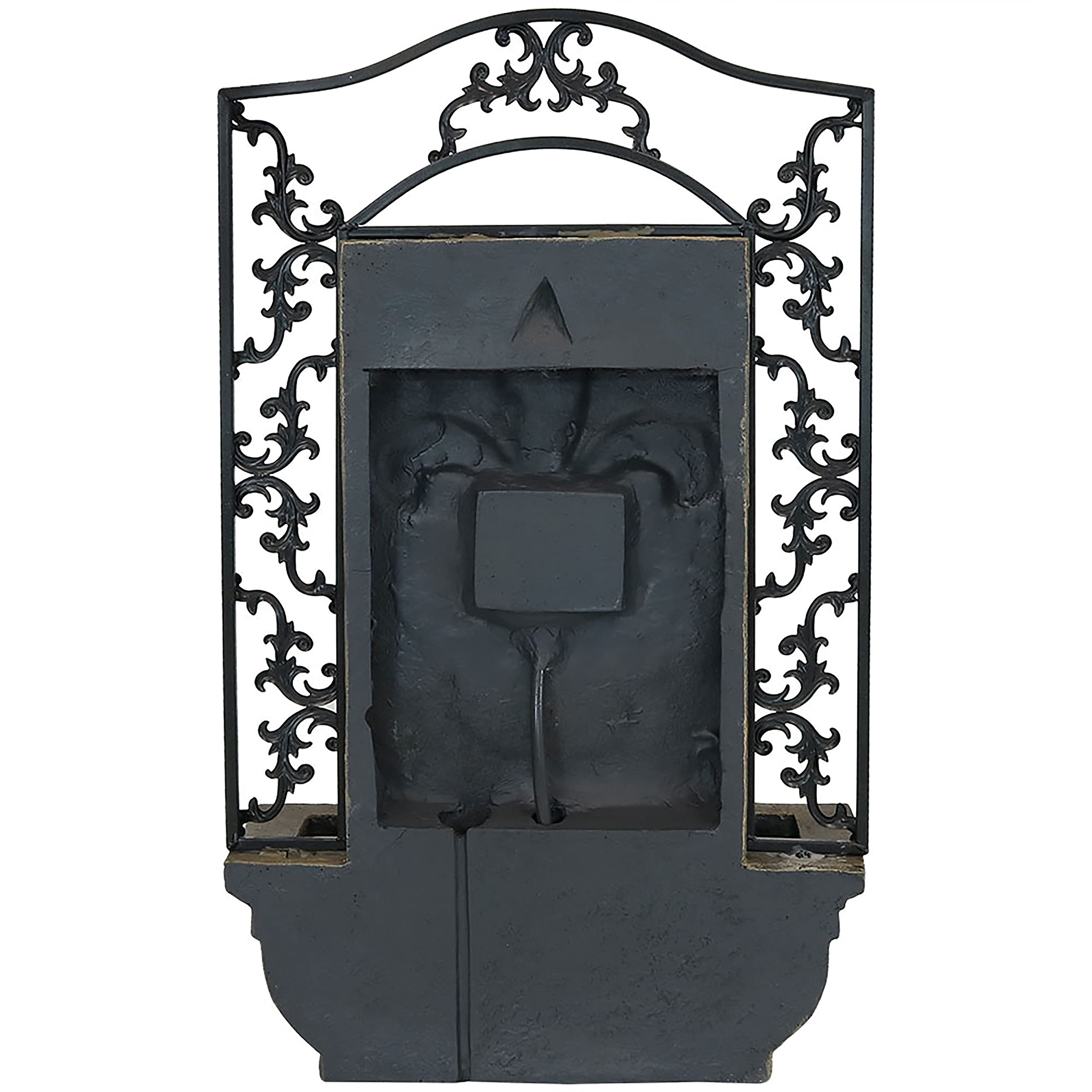 Lily 33-Inch Polystone Outdoor Wall Water Fountain - Electric Submersible Pump