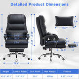 Office Chair, Big and Tall Office Desk Chair, Ergonomic Office Chair, 400LBS PU Leather