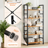 Book Shelf, 5 Tier Bookcase, Tall Bookshelf Modern Book Case for Books, Garage Kit