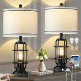 Modern Table Lamps, Industrial 3-Way Dimmable Bedside Lamp