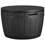 33 Gallon Round Deck Box, Outdoor Storage Box for Patio Furniture