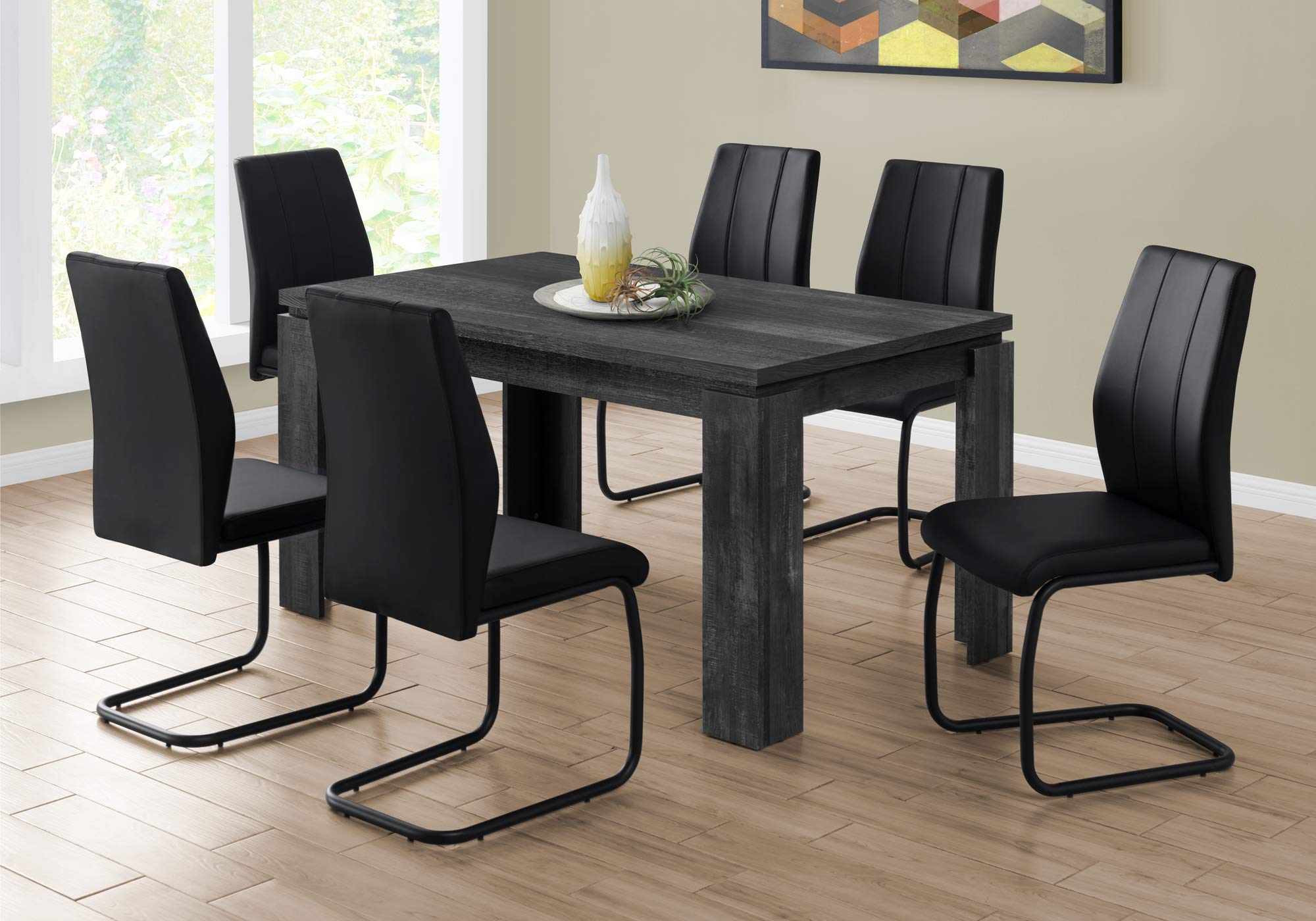 36"X 60" / BLACK RECLAIMED WOOD-LOOK Dining Table