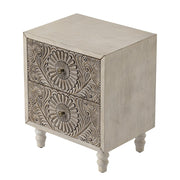 Nightstand w 2 Drawers, Lightweight MDF Vintage Accent Table