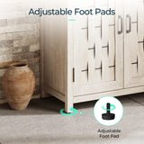 Farmhouse Bookcases with Doors, Floor Standing 5-Shelf Display Storage Shelves