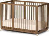 8-in-1 Convertible Crib with 2" Mattress, Convert from Bassinet, Mid Crib to Full Size Crib