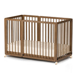 8-in-1 Convertible Crib with 2" Mattress, Convert from Bassinet, Mid Crib to Full Size Crib