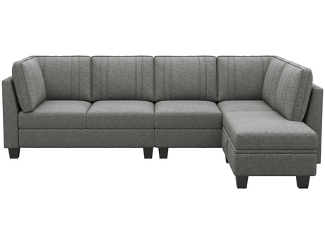 4 Seater Sectional Sofa with Reversible Chaise, L Shaped Sofa Sectional Couch with Convertible