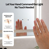 32x40 LED Bathroom Mirror with Hand Wave Sensor - Dimmable Anti-Fog Wall Mount