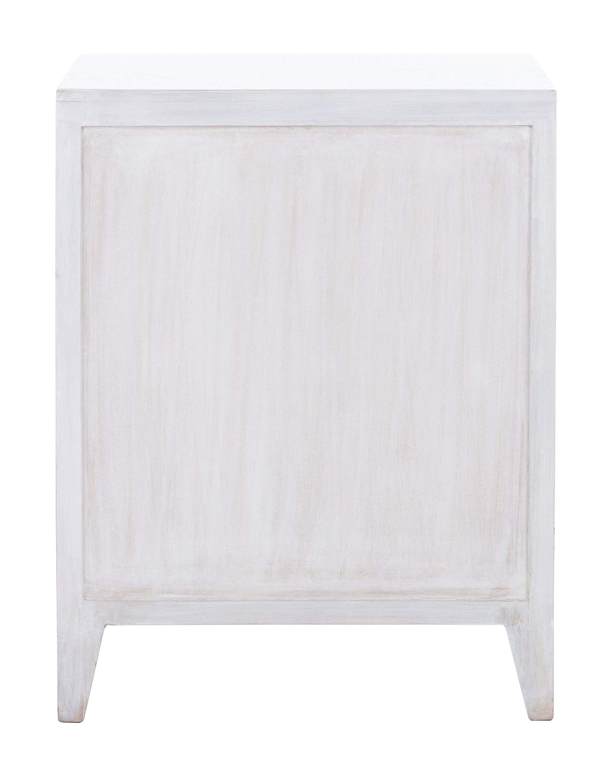 Thea 1 Door Carved Nightstand, White Washed