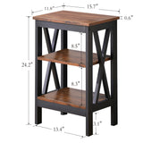 Modern Nightstands X-Design Side End Table Night Stand with Storage Shelf