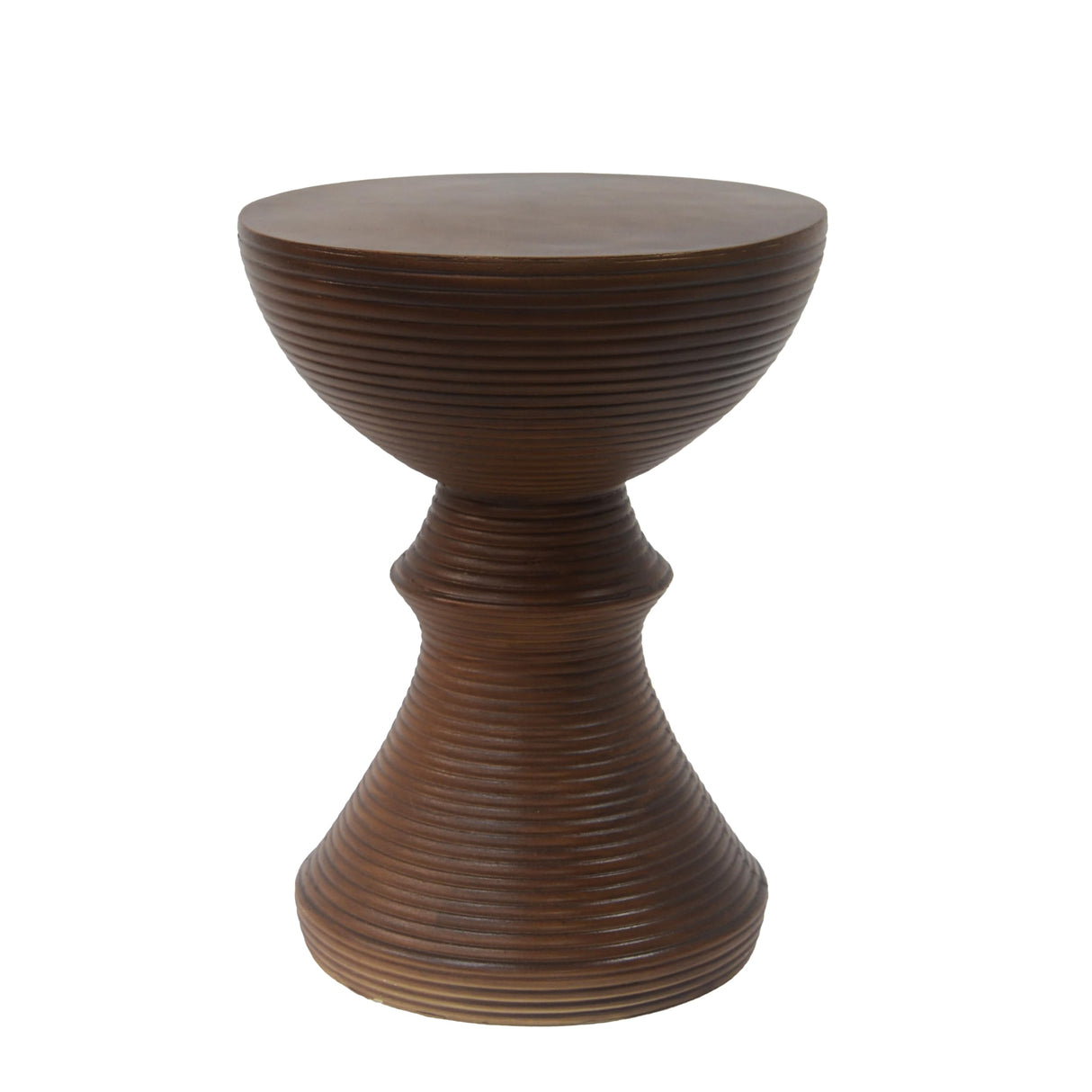 Outdoor Semicircle Concrete Accent End Side Table Patio Coffeetable for Backyard