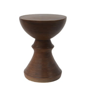 Outdoor Semicircle Concrete Accent End Side Table Patio Coffeetable for Backyard