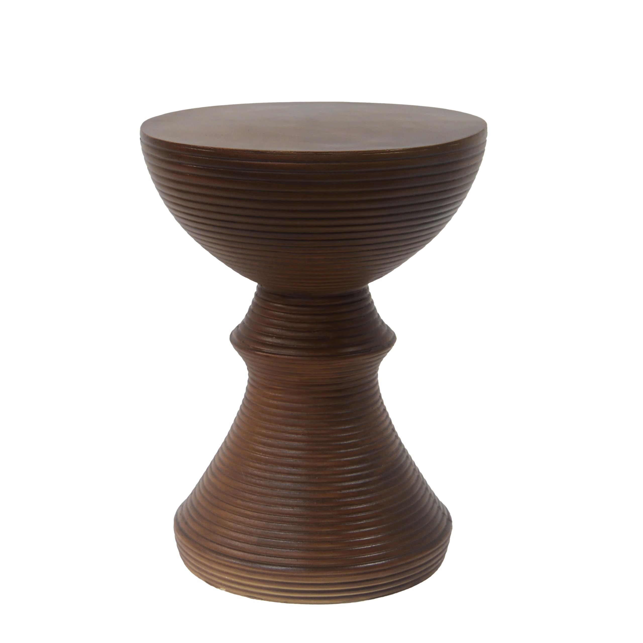Outdoor Semicircle Concrete Accent End Side Table Patio Coffeetable for Backyard