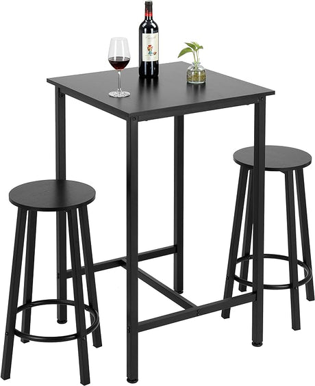 Bar Table Set, 23.6" Pub Table High Top Table, Square Bar Height Table, Bar Table