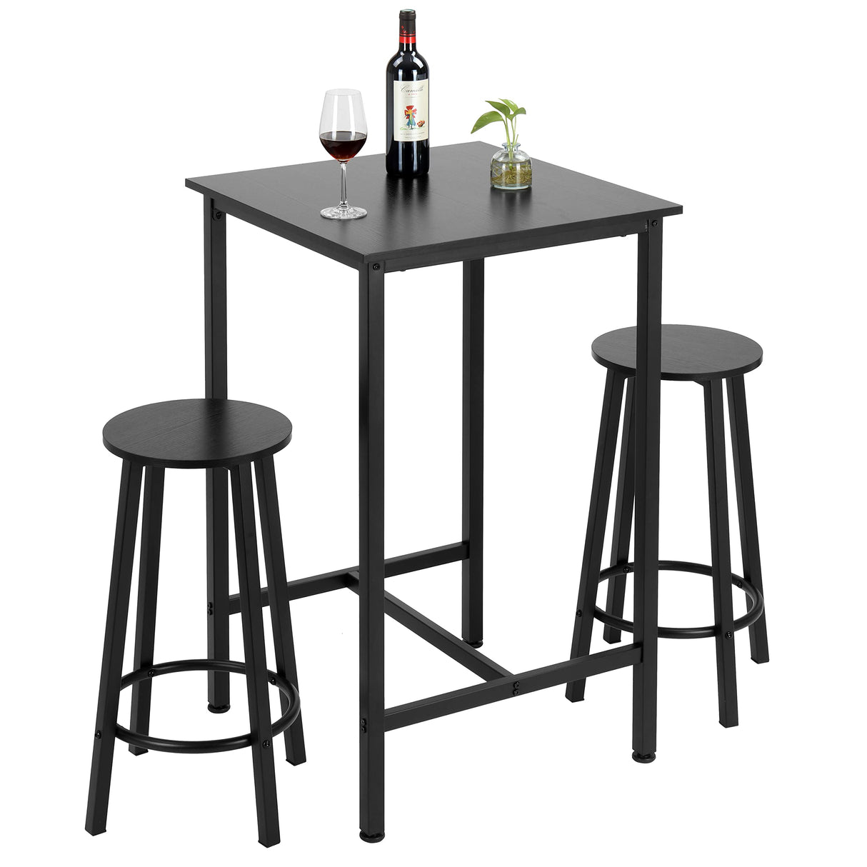 Bar Table Set, 23.6" Pub Table High Top Table, Square Bar Height Table, Bar Table