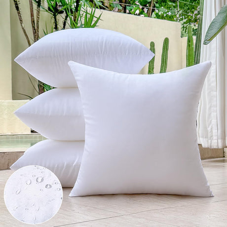 20 x 20 Outdoor Pillow Inserts Set of 4 Square Throw Pillow Inserts Waterproof for Couch