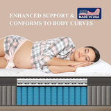 King Mattress 12 Inch - Luxury Hybrid Mattress for Extra Lumbar