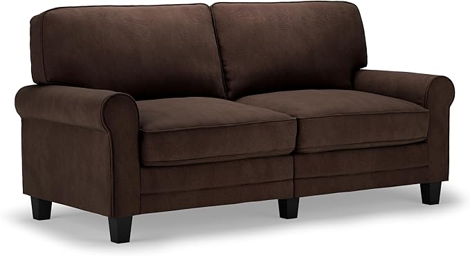 Copenhagen 73" Rolled Arm Sofa, Easy Care Polyester, Soft Pillow Back, Pocket Coil Seat