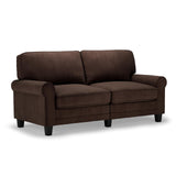 Copenhagen 73" Rolled Arm Sofa, Easy Care Polyester, Soft Pillow Back, Pocket Coil Seat Cushions, Removable Covers,