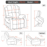 Small-Regular Power Lift Recliner Chair with Massage and Heat for Petite Elderly People,