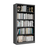 5 Tier Metal Bookshelf, 66" Tall Bookcase, Adjustable Bookshelves and Bookcases