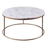 Versanora Marmo Round Circle Shape Coffee Side End Table with Faux Marble Top