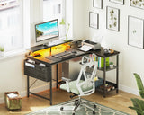 48 Inch Gaming Desk with USB Charging Ports and LED Lights