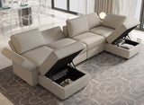 Modular Sectional Sofa with Reversible Chaises Velvet U Shaped Sectional