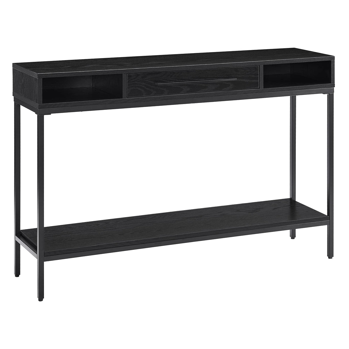 45" Wide Rectangular Console Table in Blackened Bronze/Black Grain