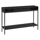 45" Wide Rectangular Console Table in Blackened Bronze/Black Grain