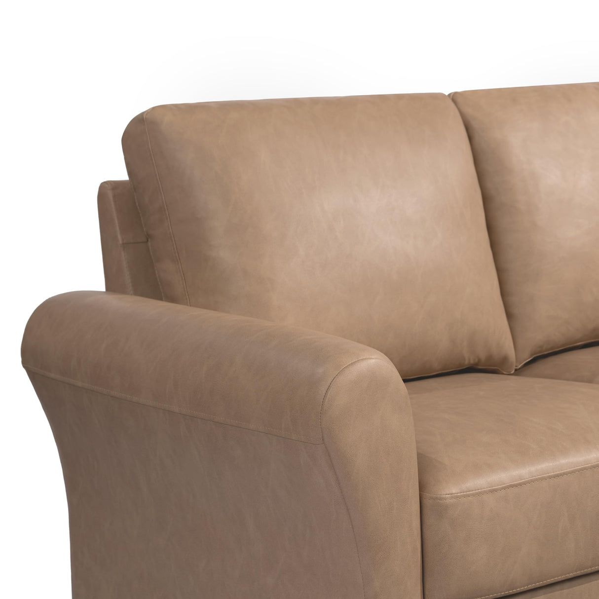 Solutions Watford Sofa with Rolled Arms, Light Brown