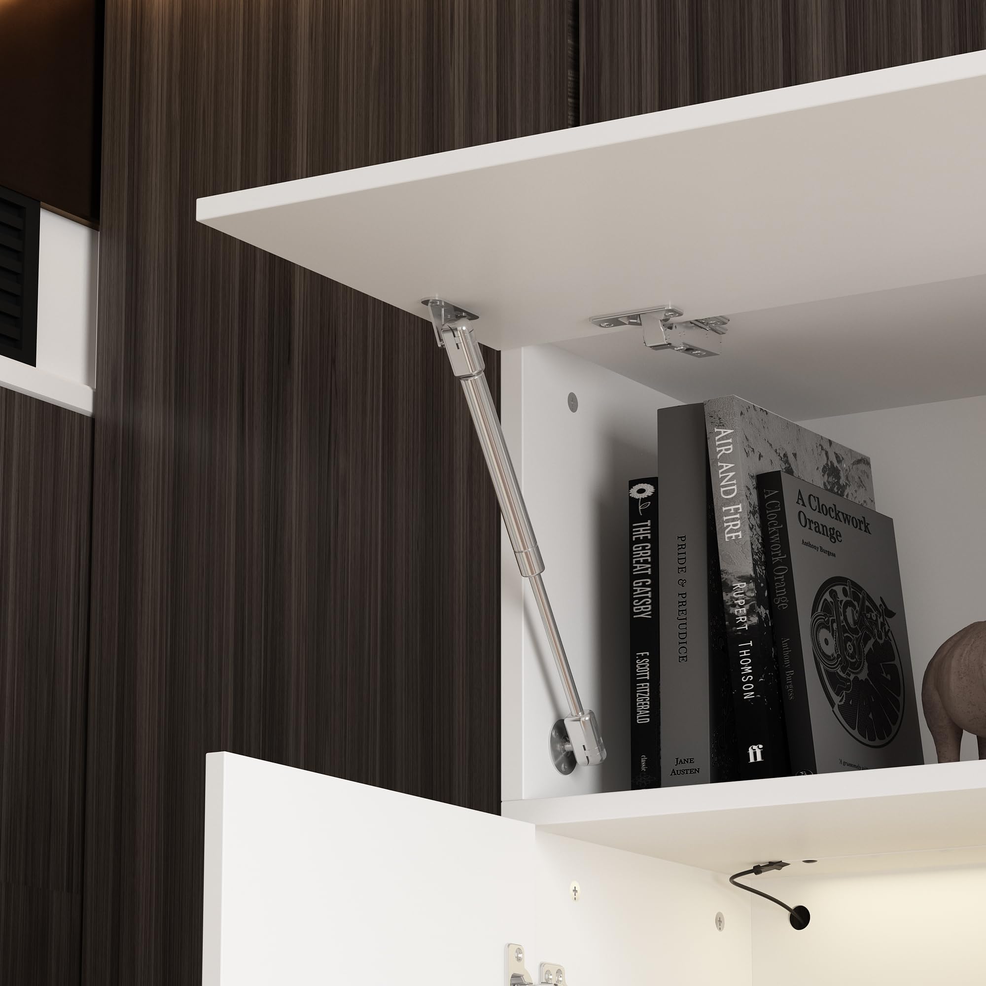 114.2" L Minimalism Wall Unit TV Stand with Bookshelves for TVs up to 75"