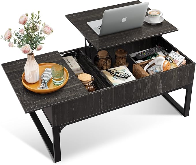 Lift Top Coffee Table with Storage, 40.9" Coffee Table with Lifting Top & Sliding Top,
