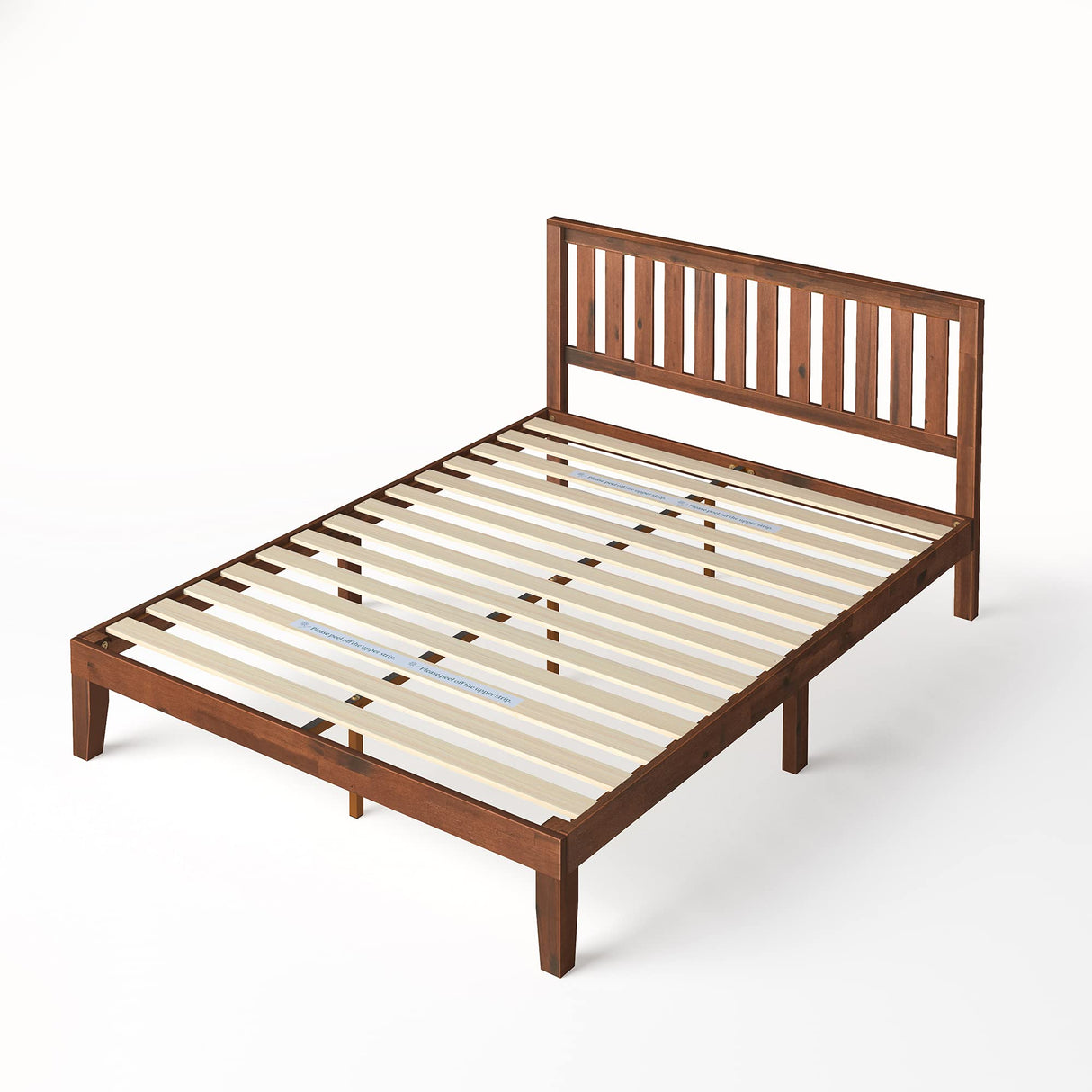 ZINUS Vivek Wood Platform Bed Frame with Headboard / Wood Slat Support / No Box Spring Needed / Easy Assembly, Queen