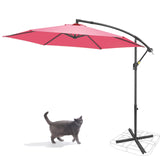 10FT Offset Hanging Market Patio Umbrella w/Easy Tilt Adjustment