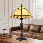 Tiffany Table Lamp with Stained Glass Shade