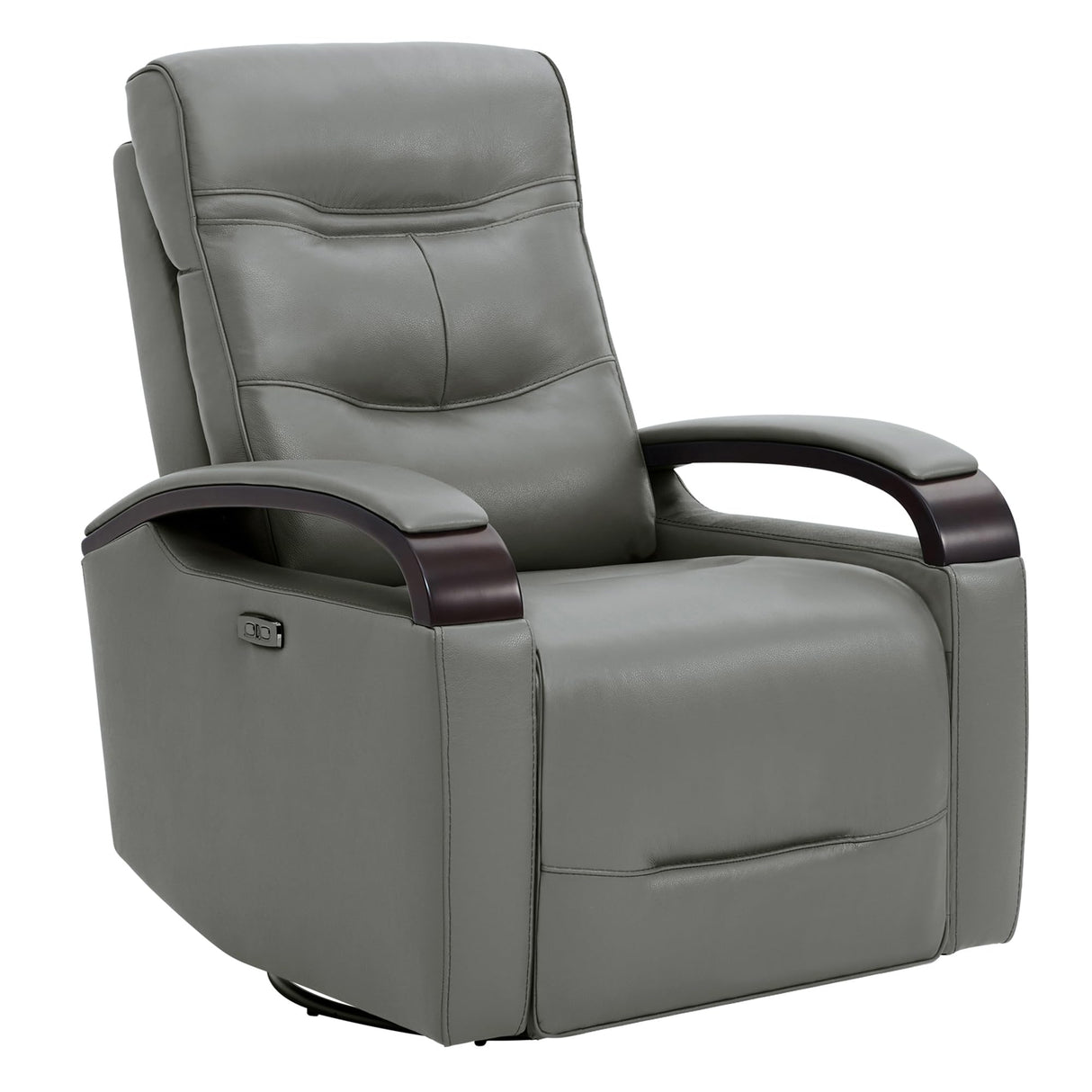 Genuine Leather Power Swivel Glider Rocker Recliner, USB Charge Power