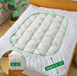 Bamboo_Viscose Mattress Topper Queen Size, Cooling Extra 3 Inch Thick Breathable mattress pad,