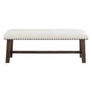 Home Furnishings Callen Bench with Antique Bronze Nailhead Trim
