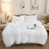 Plush Shaggy Duvet Cover Set, Luxury Ultra Soft Velvet Fluffy Bedding Sets 3 Pieces