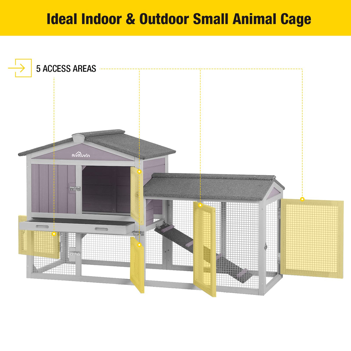 Chicken Coop for 2 Chickens, Wooden Duck House Outdoor Hen House Poultry Quail