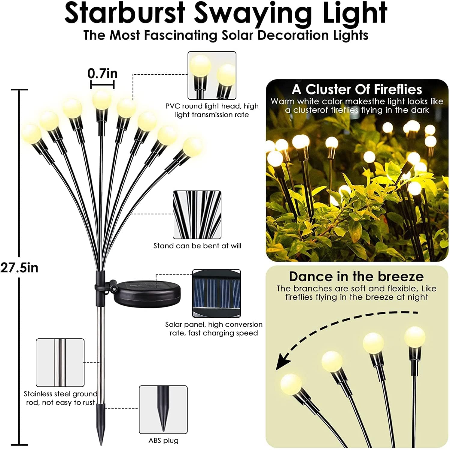 6 Pack Halloween Solar Spider Garden Lights, 6 Pack Halloween Lights