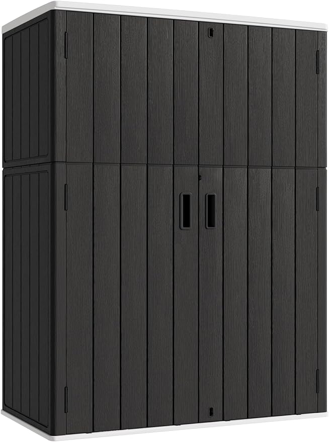 Outdoor Vertical Storage Shed,57 Cu.ft Outdoor Storage Cabinet Waterproof