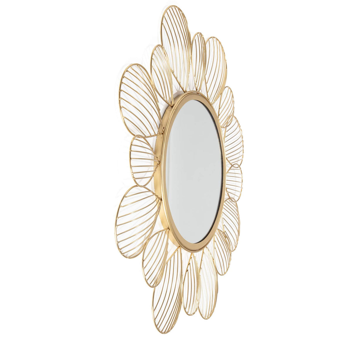 Adrina Gold Floral Petal Mirror, metallic