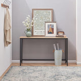 39.4 Inch Console Narrow Sofa Table with Metal Frame for Living Room Industrial Entryway Hallway,