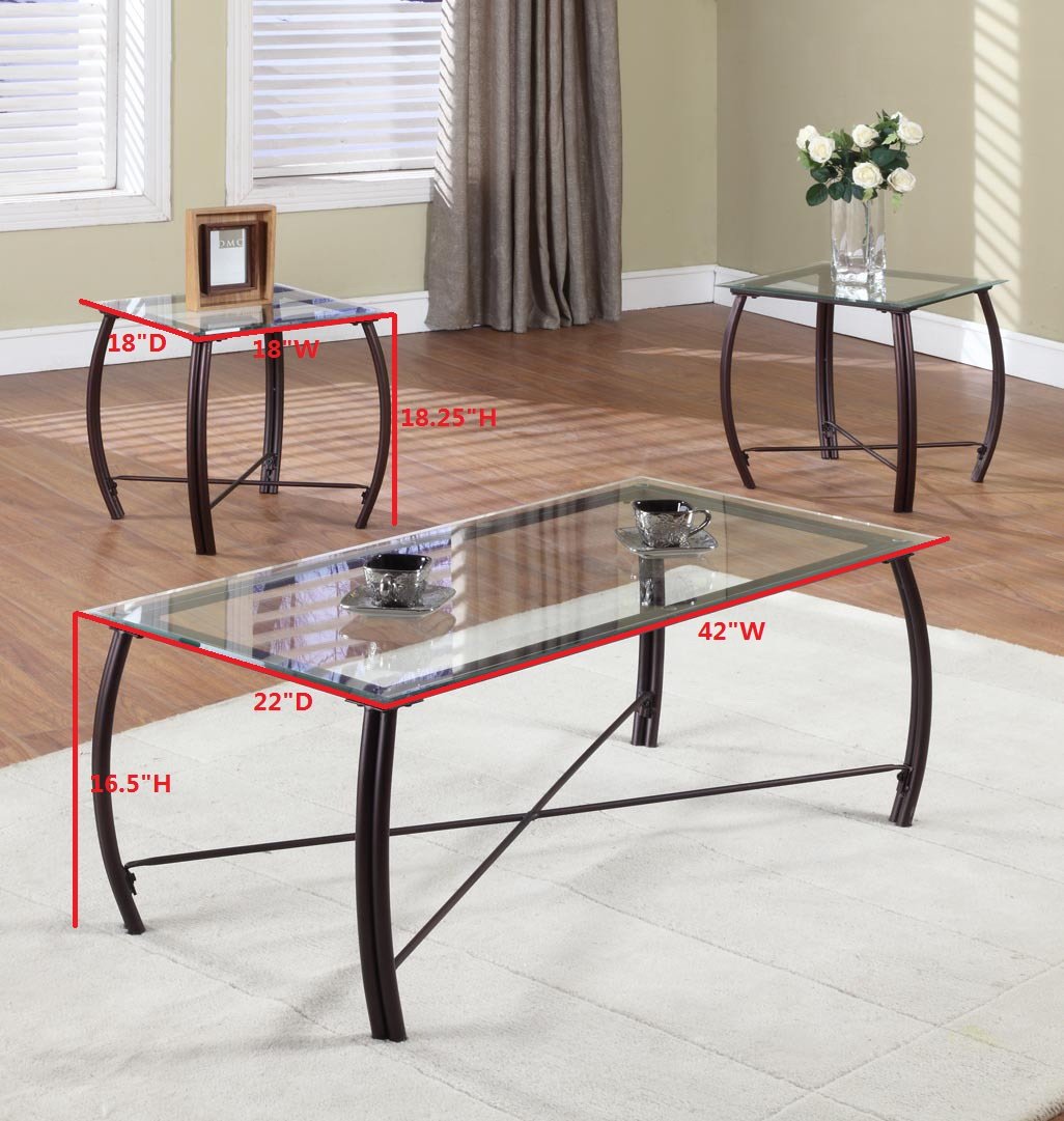 - 3-Piece Occasional Table Set, Includes Coffee Table and 2 End Tables