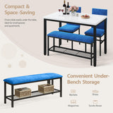 4-Piece Faux Marble Dining Table Set with Upholstered Bench and Chairs